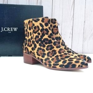 J.CREW Calf Hair Leapord Print Booties